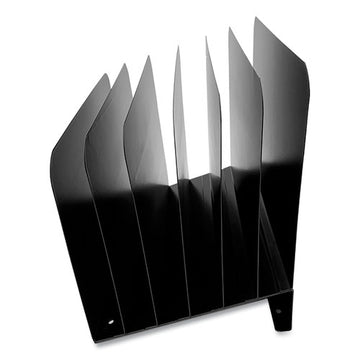 Huron Steel Vertical File Organizer, Inclined, 6 Sections, Letter Size Files, 8 X 11 X 10.25, Black freeshipping - TVN Wholesale